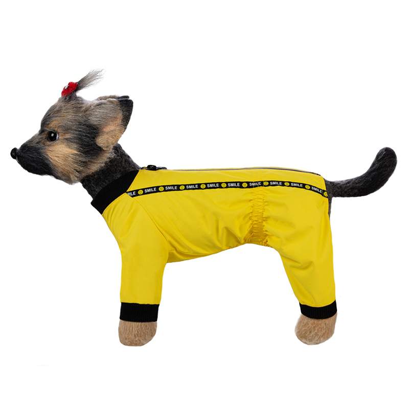 Дождевик для собак Dogmoda Мартин, унисекс, желтый,  длина спины 28 см