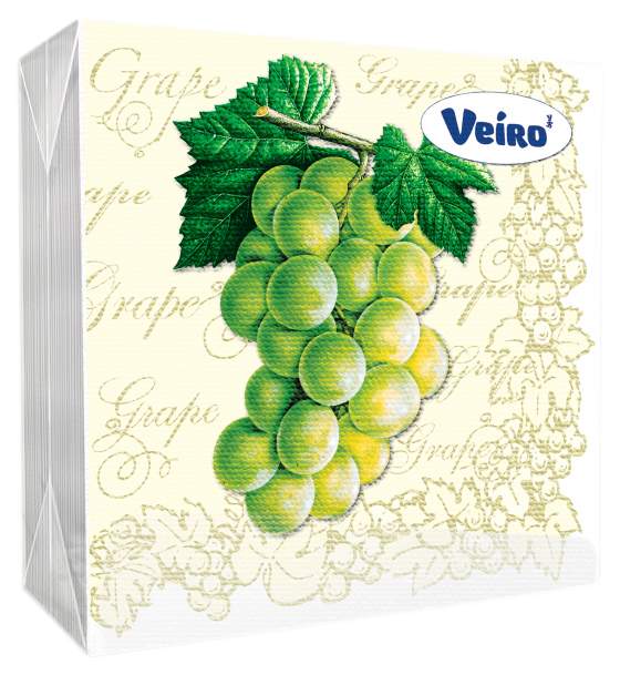 Салфетка Veiro бумажные 2-х слойные с рисунком 24x24 25 шт