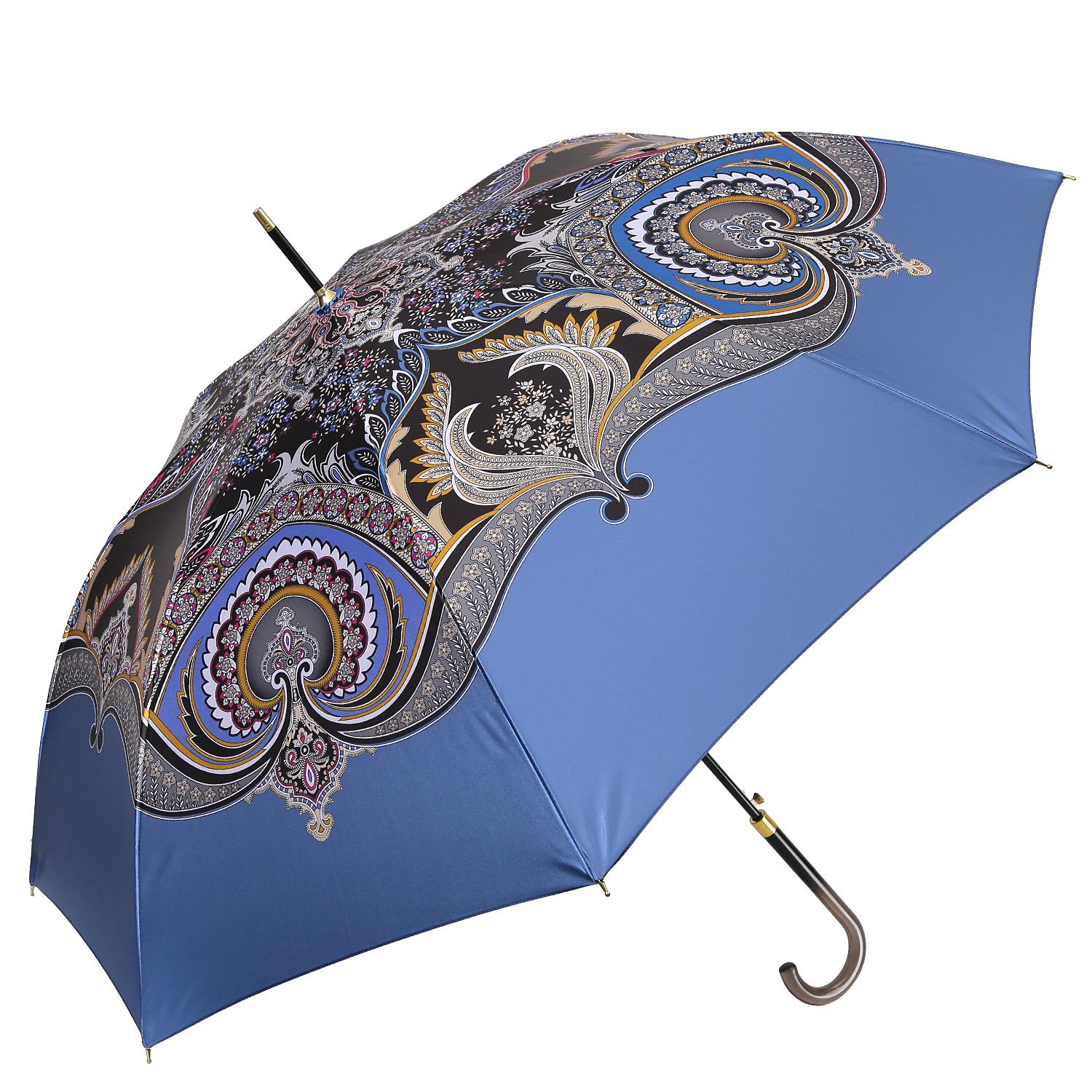 Зонт-трость женский полуавтоматический FABRETTI 1987 синий