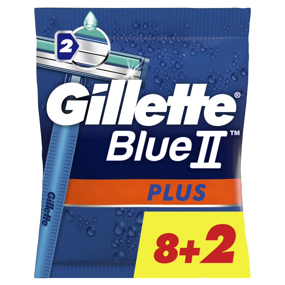 Одноразовые бритвы Gillette BlueII Plus 8+2 шт. - купить в Мегамаркет Москва Пушкино, цена на Мегамаркет