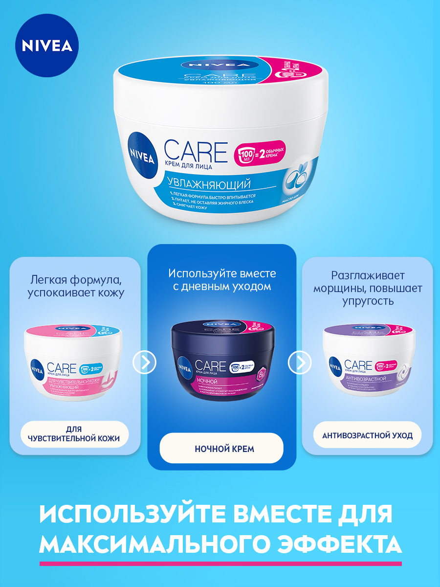 Увлажняющий крем для лица Nivea Care для чувствительной кожи