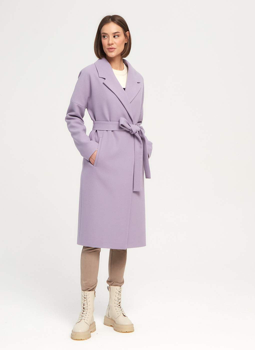Пальто женское Giulia Rosetti 56204 фиолетовое 46 RU