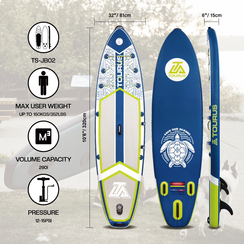 Надувная серфинг доска SUP board TOURUS 10.6 CURIOSITY 2023 (320х81х15 см)  полный комплект – характеристики на Мегамаркет