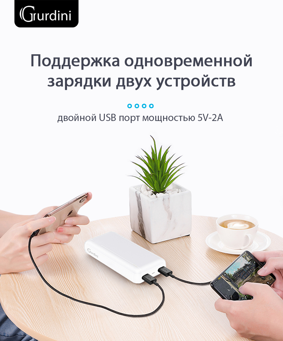 Внешний аккумулятор Gurdini Business Series GPBS-02B 20000 mAh Black -  купить в Москве, цены в интернет-магазинах Мегамаркет