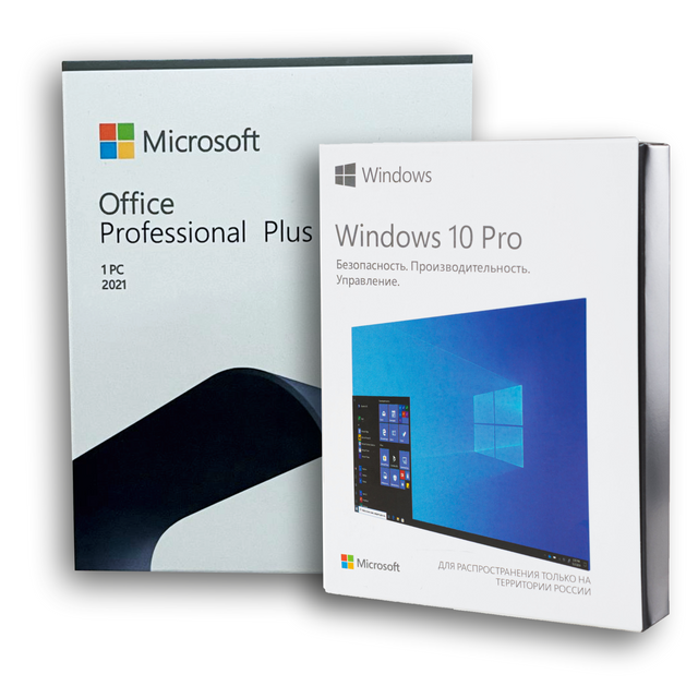 Microsoft Windows 10 Pro Box + Office 2021 Pro plus Box, купить в Москве, цены в интернет-магазинах на Мегамаркет