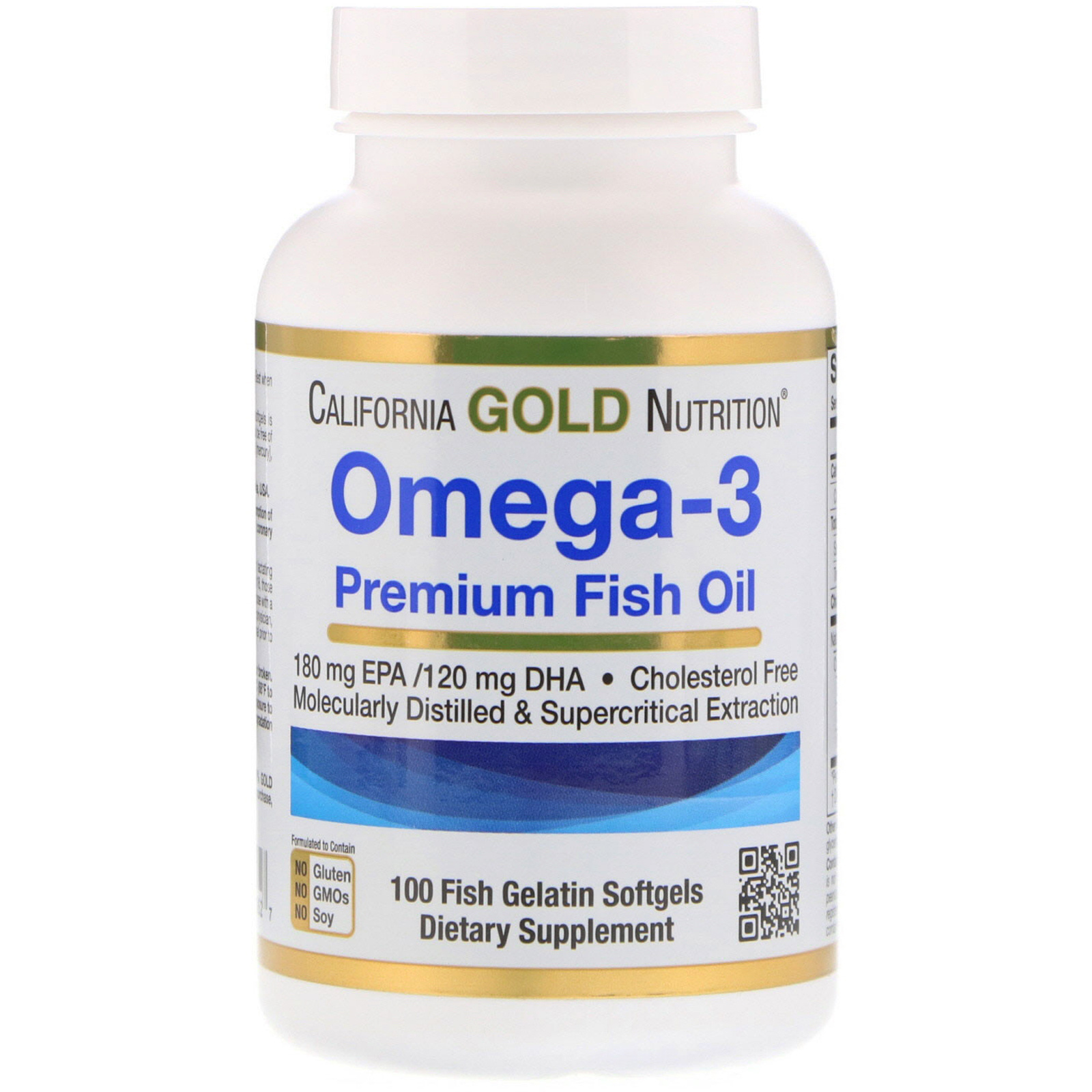 Омега-3 California Gold Nutrition Premium Fish Oil капсулы 100 шт.
