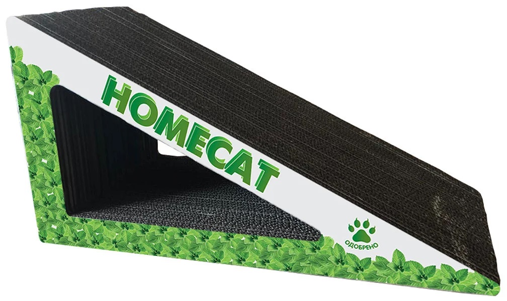 Когтеточка HOMECAT Треугольник картонная с кошачьей мятой большая 53х24х24 см