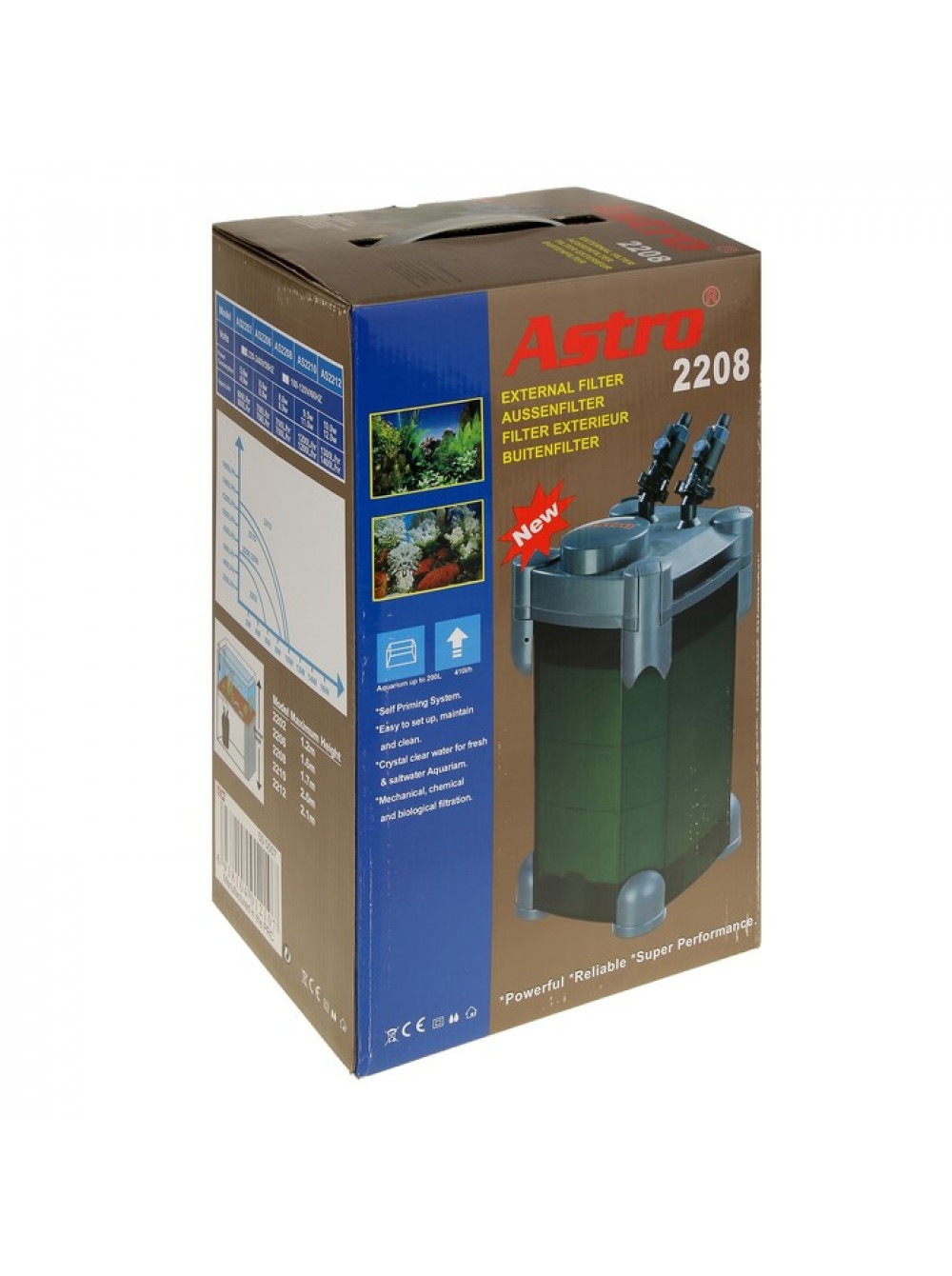 Фильтр для аквариума внешний KW ZONE Astro 2208 700 л/ч для аквариумов объемом до 90 л