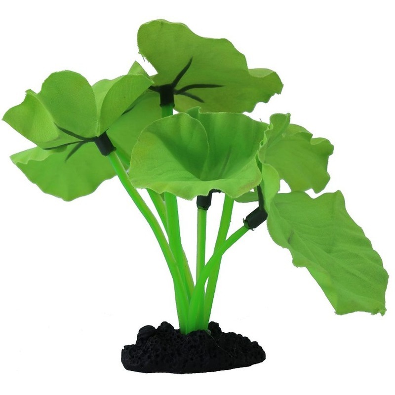Искусственное растение для аквариума Prime Нимфея зеленая 20 см, пластик, шелк