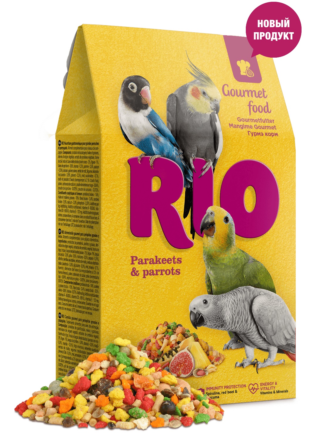 Корм Гурмэ для средних и крупных попугаев RIO, Gourmet 250 г
