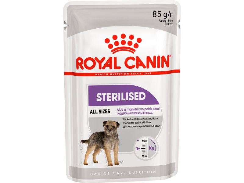 Влажный корм для собак ROYAL CANIN Sterilised, все породы, паштет, 12шт по 85г