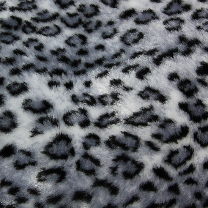 Коврик для собак Пушок №6 искусственный мех, серый леопард, 115x73 см