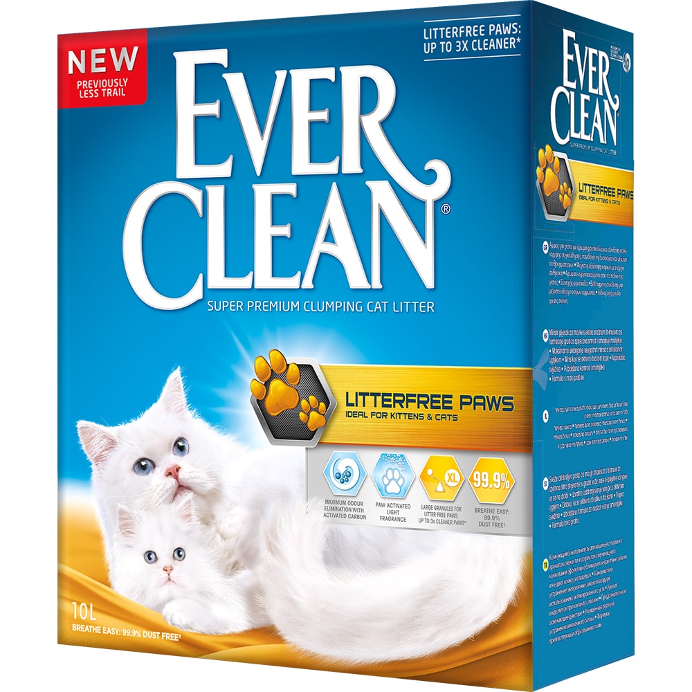 Комкующийся наполнитель для кошек Ever Clean Litterfree Paws бентонитовый, свежесть, 10 л