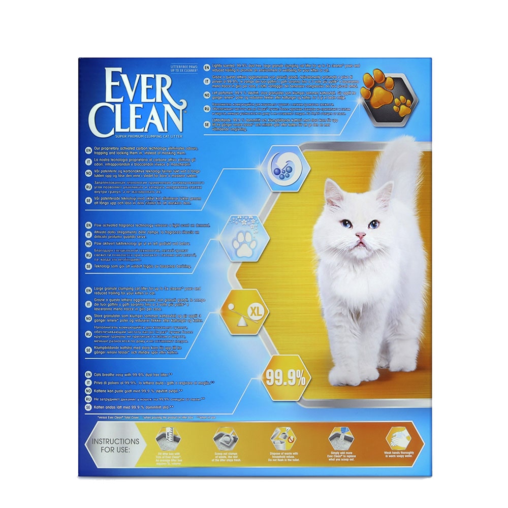 Комкующийся наполнитель для кошек Ever Clean Litterfree Paws бентонитовый, свежесть, 6 л