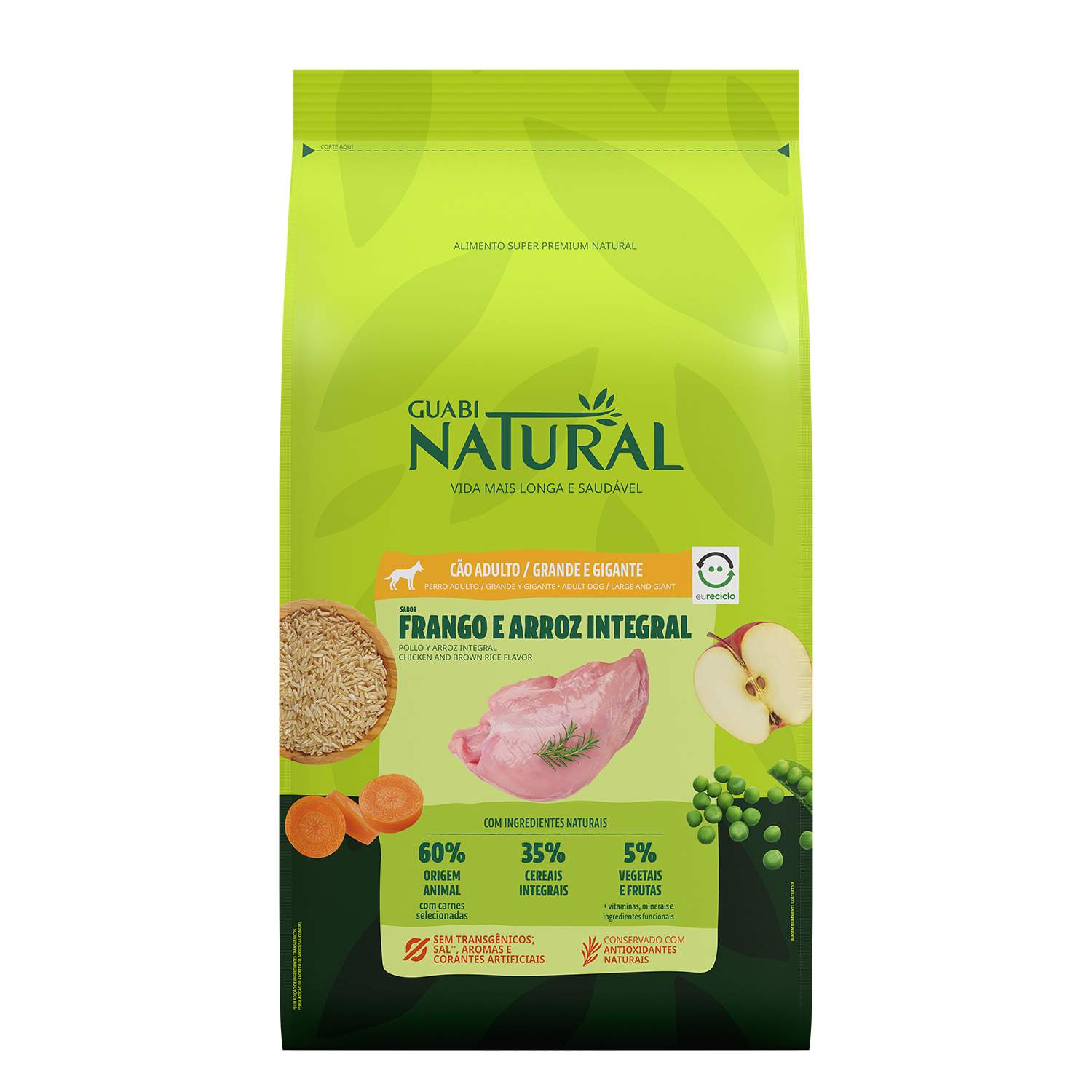 Сухой корм для собак крупных пород Guabi Natural Dog цыпленок и коричневый рис, 12 кг – купить в Москве, цены в интернет-магазинах на Мегамаркет