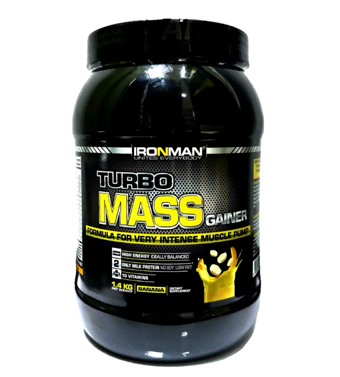 Turbo Mass Gainer (Турбо Масс Гейнер) IRONMAN (1,4 кг) банан - купить в Мегамаркет Спб Шушары, цена на Мегамаркет