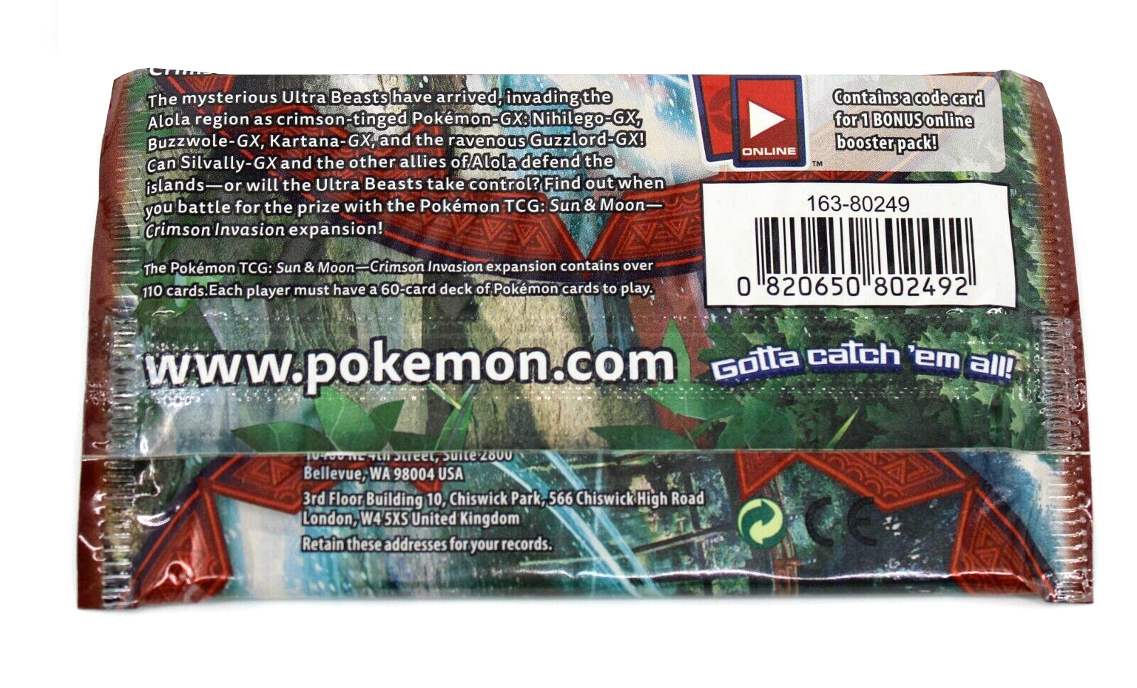 Nintendo Pokemon - купить дополнение для настол. игры Nintendo Pokemon ККИ  Sun & Moon Бустер Crimson Invasion англ., цены в Москве на Мегамаркет