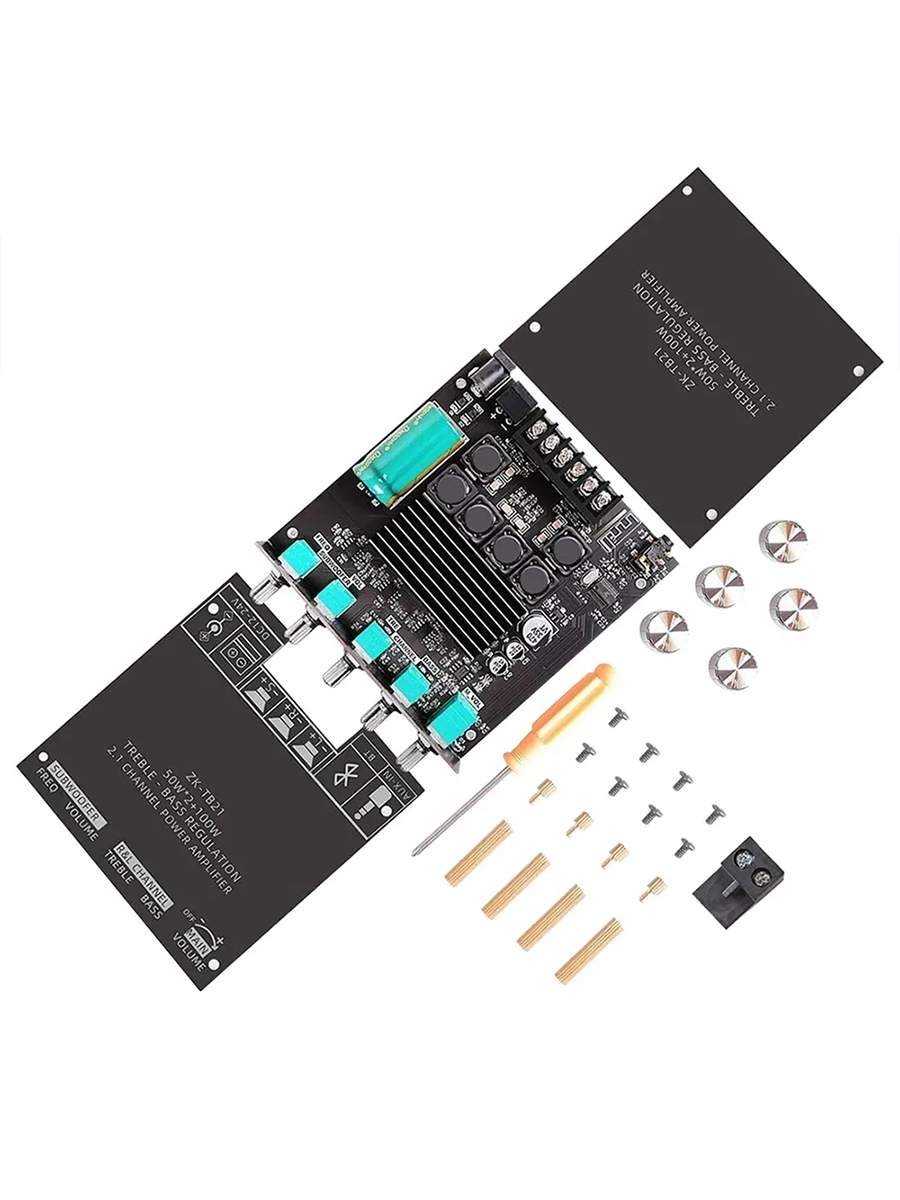 Усилитель звука 2.1 ( 2*50w + 100w ) + Blutooth 5.0 + AUX (4852) – купить в  Москве, цены в интернет-магазинах на Мегамаркет