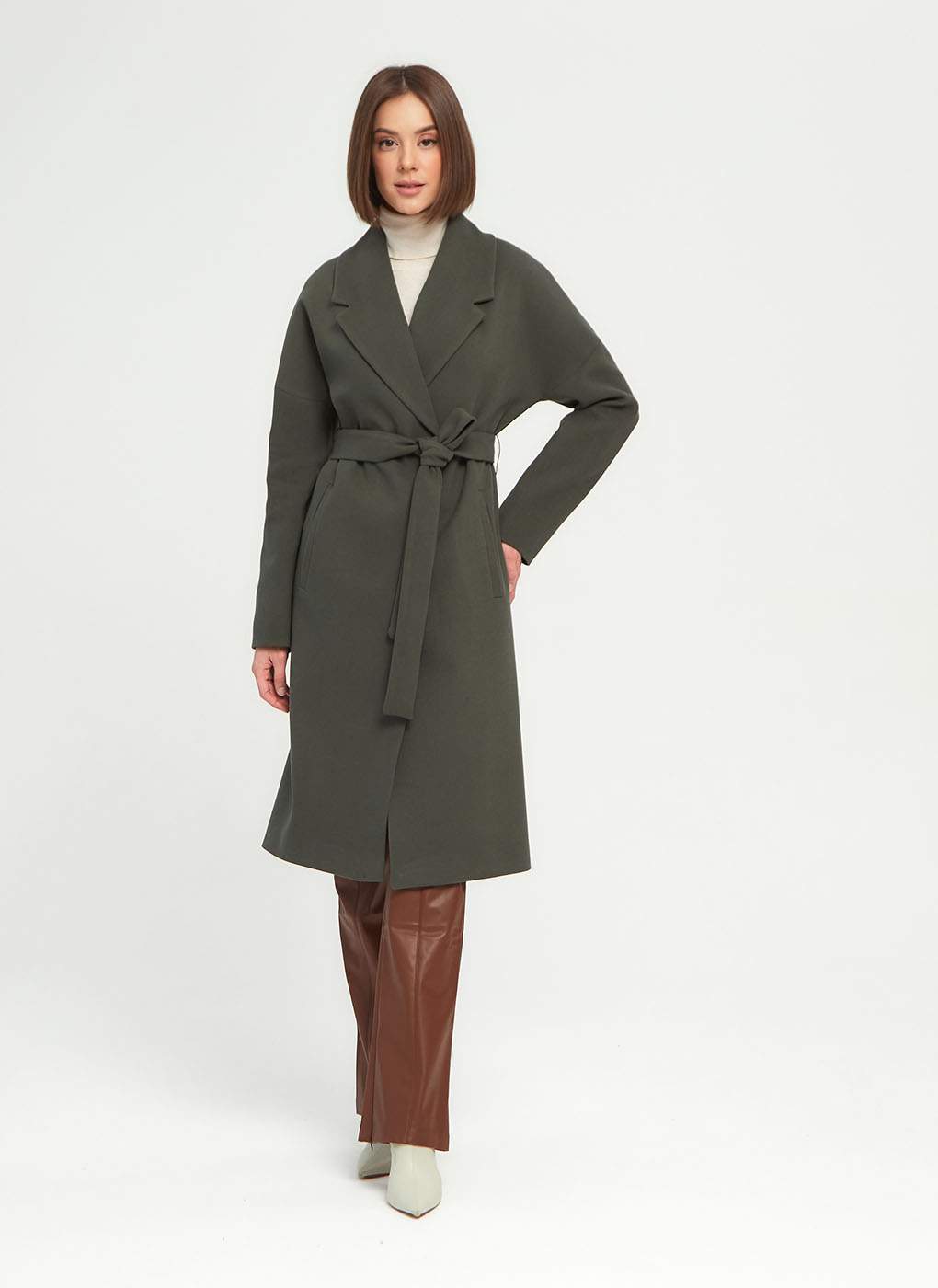 Пальто женское Giulia Rosetti 56204 зеленое 40 RU