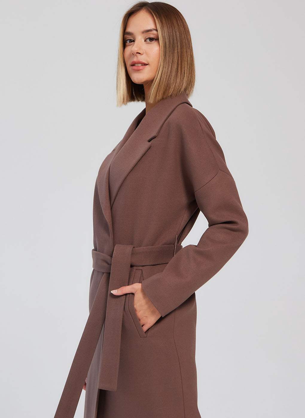 Пальто женское Giulia Rosetti 56204 коричневое 42 RU