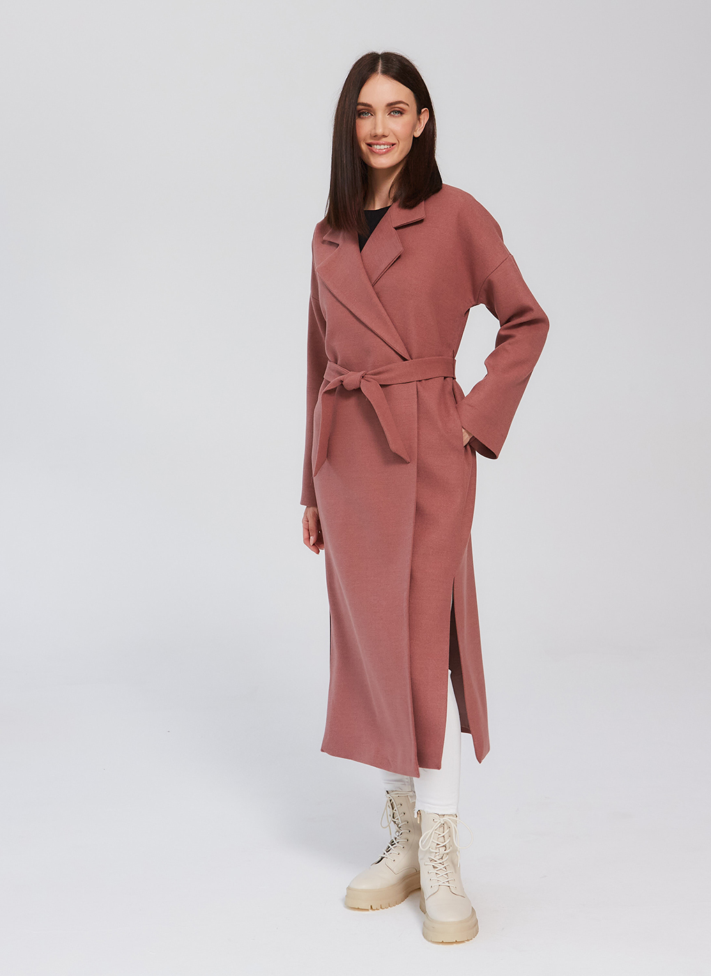 Пальто женское Giulia Rosetti 56207 розовое 46 RU