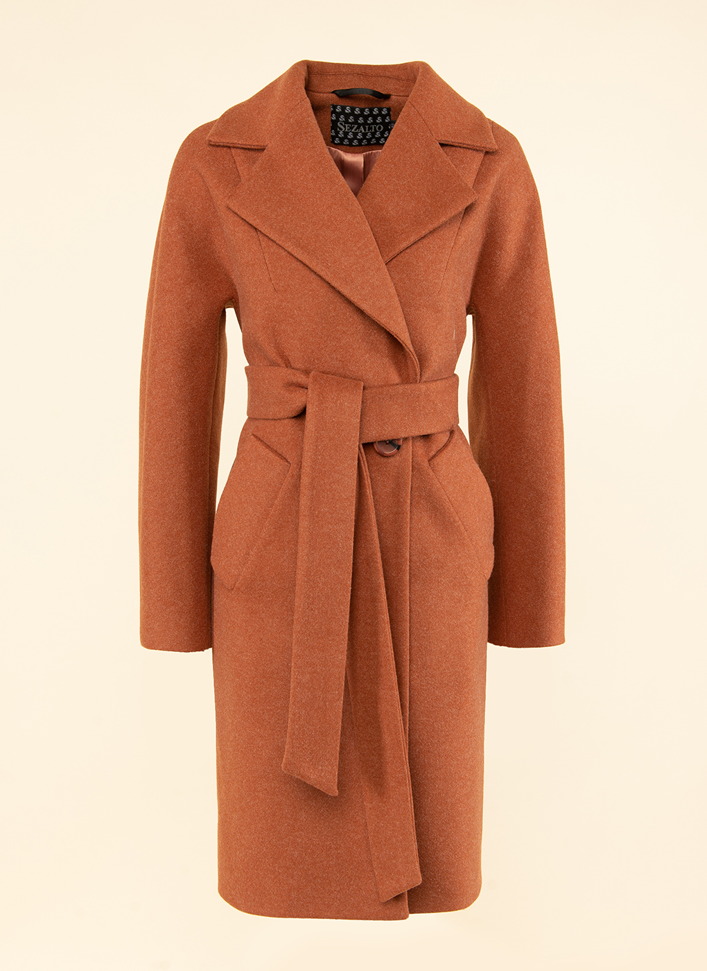 Пальто женское Sezalto 41799 коричневое 40 RU