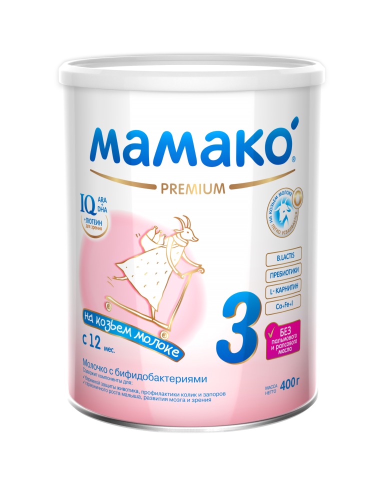 Напиток молочный Мамако на основе козьего молока Премиум 3  12+ месяцев 400г 1 шт. 011