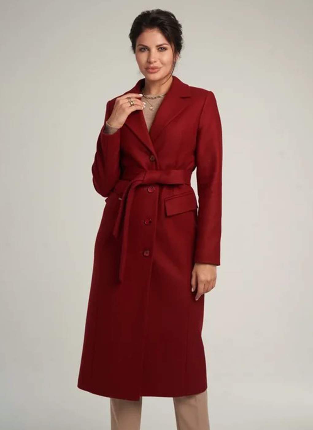 Пальто женское idekka 45075 красное 40 RU