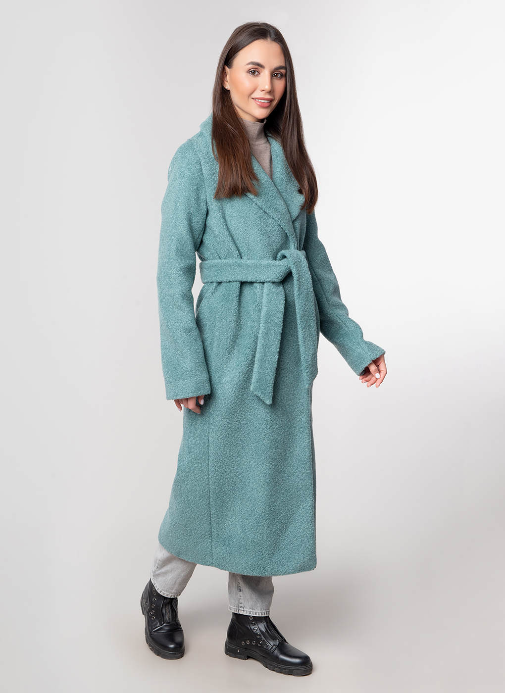 Пальто женское Каляев 59121 зеленое 46 RU