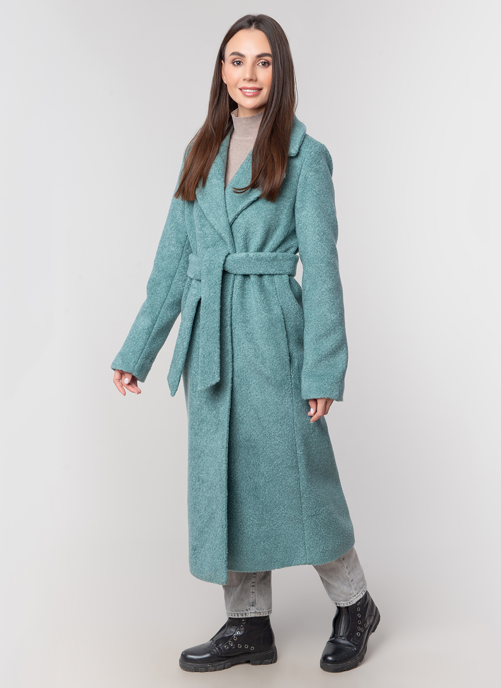 Пальто женское Каляев 59121 зеленое 48 RU