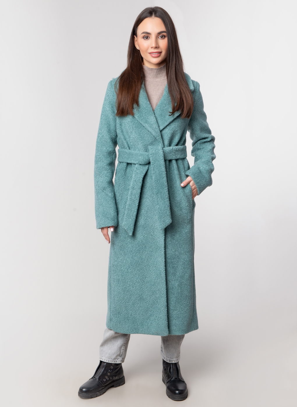 Пальто женское Каляев 59121 зеленое 48 RU