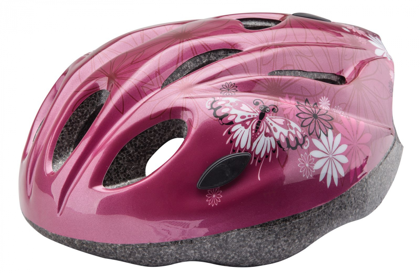 Велосипедный шлем Stels MV-11 Out-Mold, красный с цветами, S