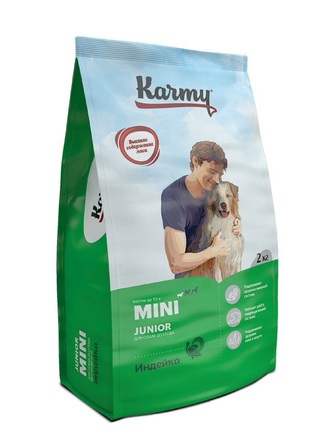 Сухой корм для щенков Karmy Mini Junior, для мелких пород, индейка, 2кг - купить в KARMY Санкт-Петербург (со склада МегаМаркет), цена на Мегамаркет