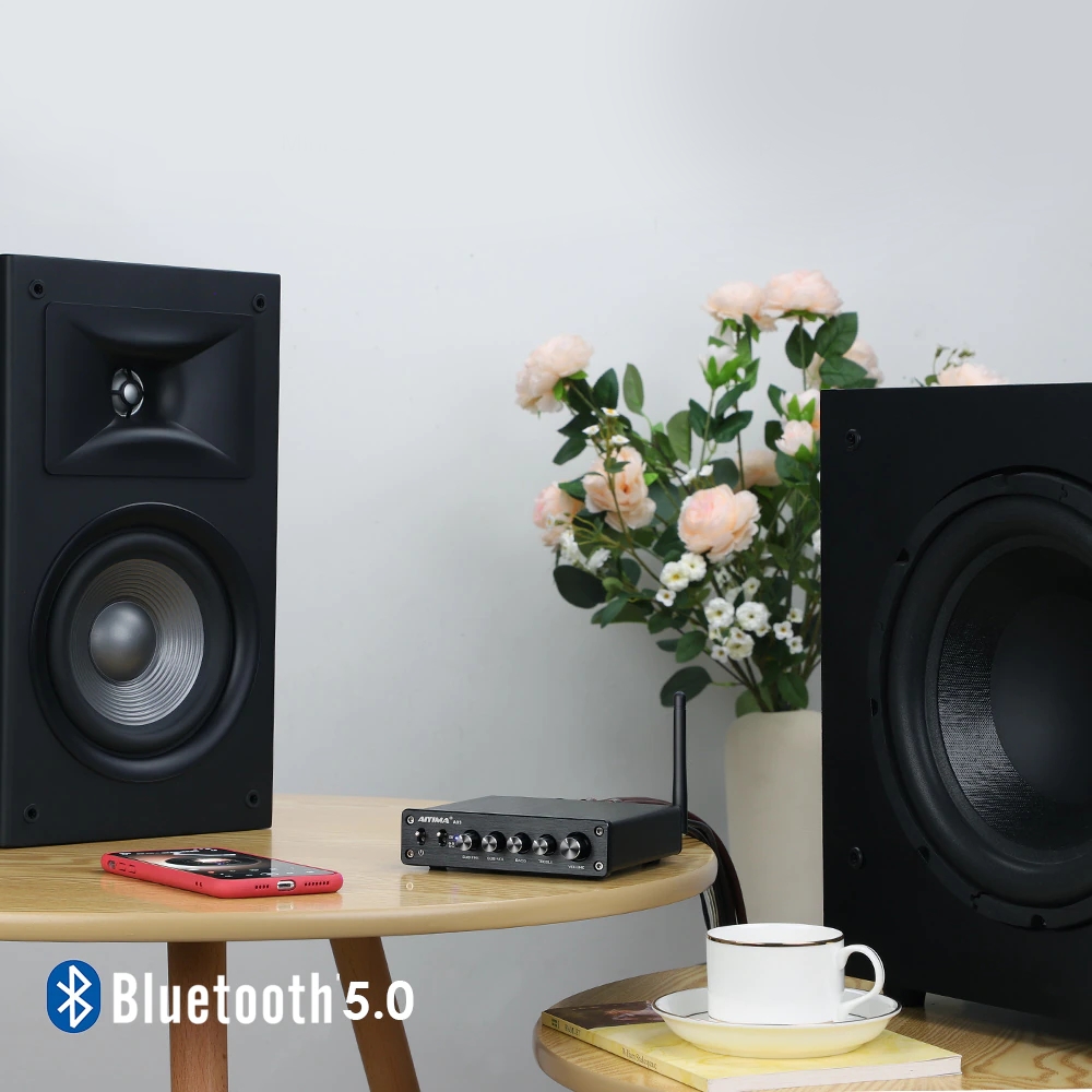 2.1 усилитель для колонок AIYIMA A03 Bluetooth 50 Вт с блоком питания –  купить в Москве, цены в интернет-магазинах на Мегамаркет