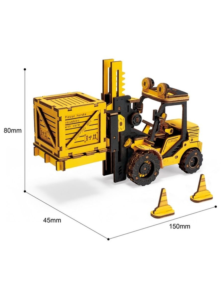 3D деревянный конструктор Robotime Forklift, погрузчик, 139 дет. – купить в  Москве, цены в интернет-магазинах на Мегамаркет