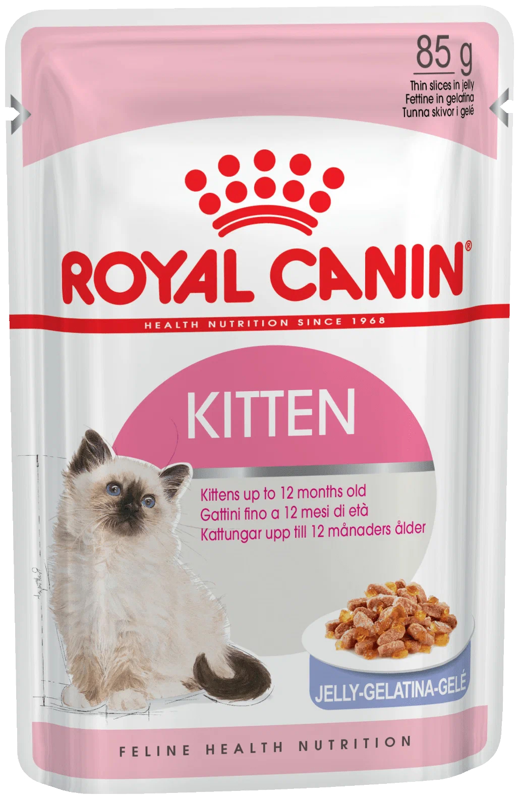 Купить влажный корм для котят Royal Canin Kitten Instinctive с мясом в желе, 85 г, цены на Мегамаркет | Артикул: 100039726104