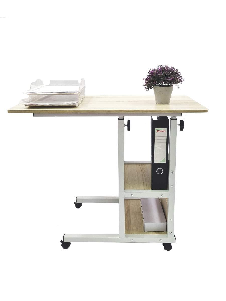 Прикроватный столик для ноутбука с регулировкой высоты, светло-коричневый