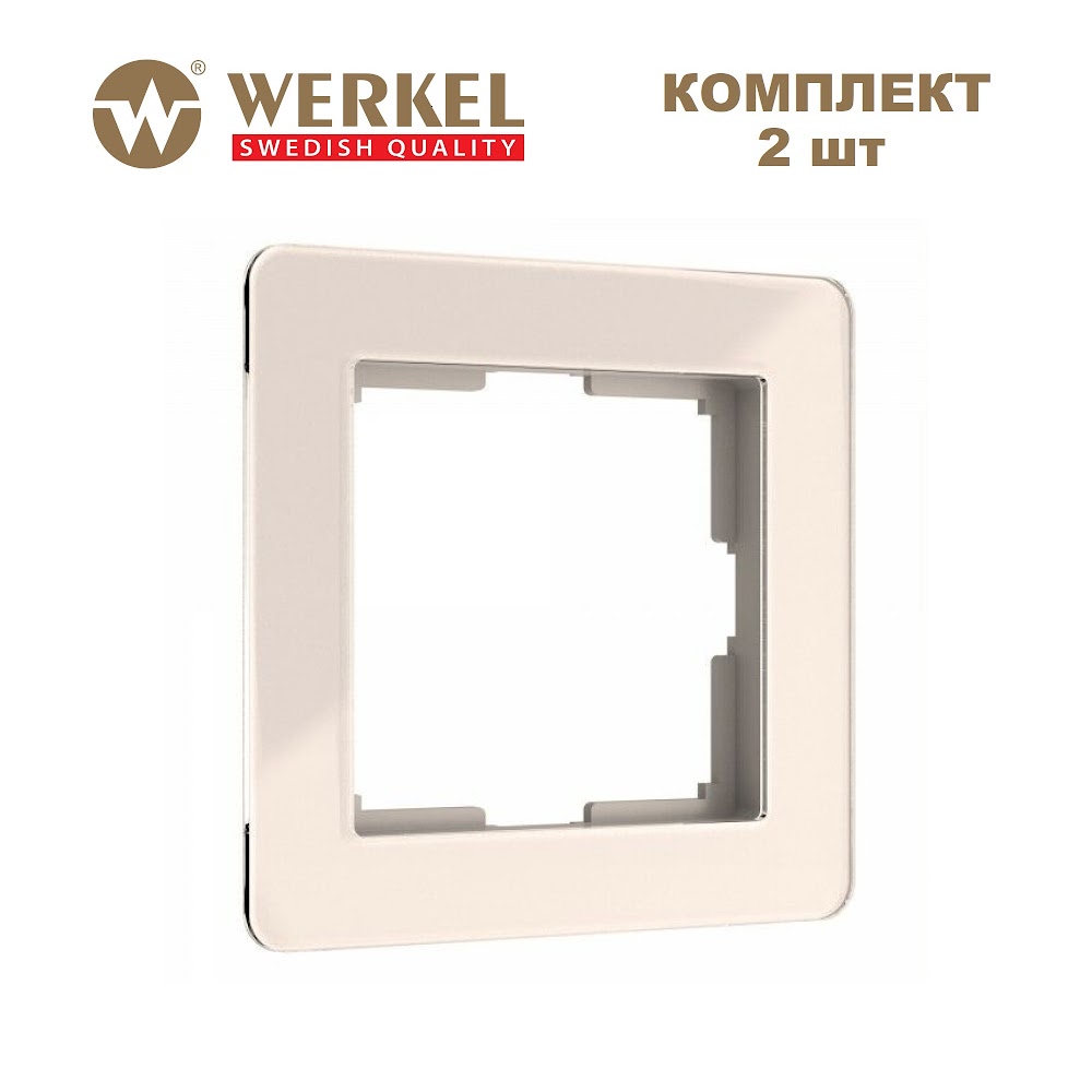 Комплект рамок из 2 штук для розеток/выключателей на 1 пост Werkel Acrylic W0012743 айвори купить в интернет-магазине, цены на Мегамаркет