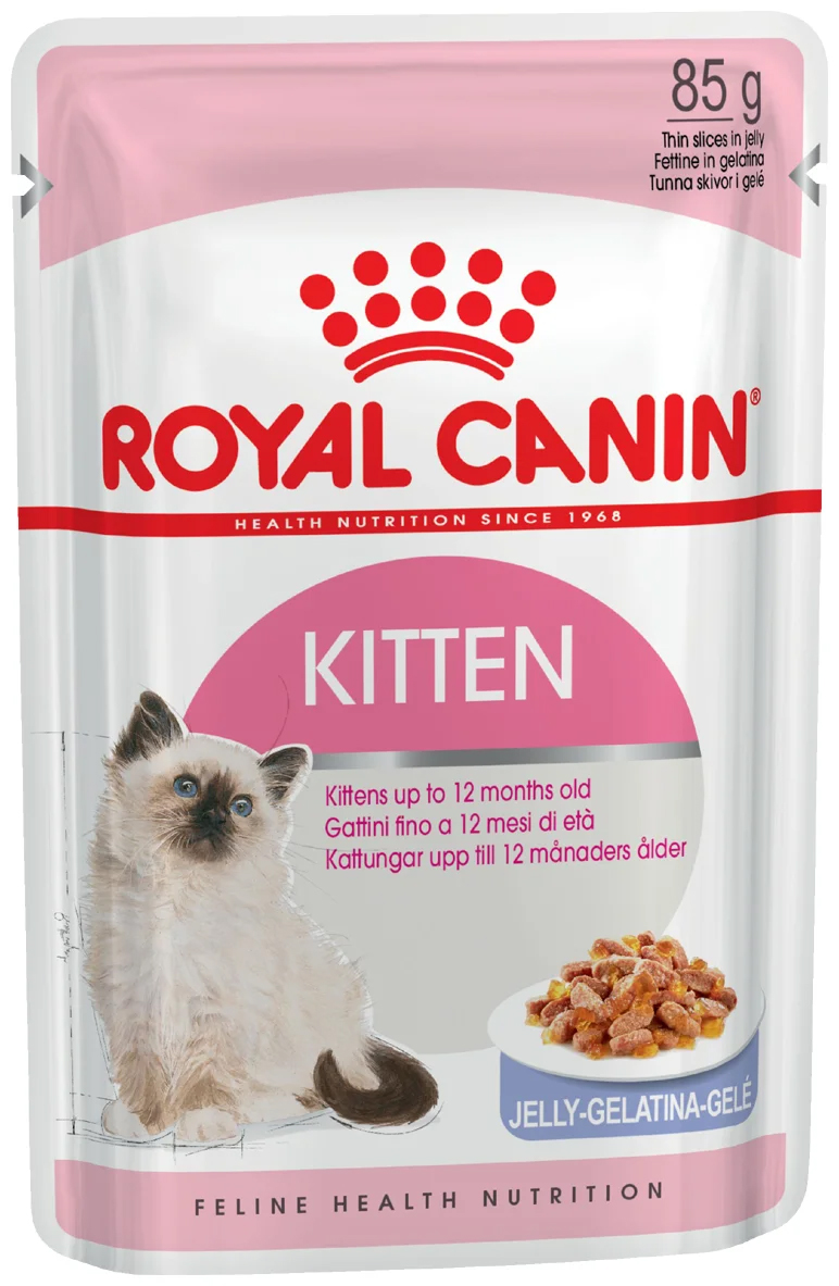 Купить влажный корм для котят Royal Canin Kitten Instinctive, мясо, кусочки в соусе, 85г, цены на Мегамаркет | Артикул: 100039726208