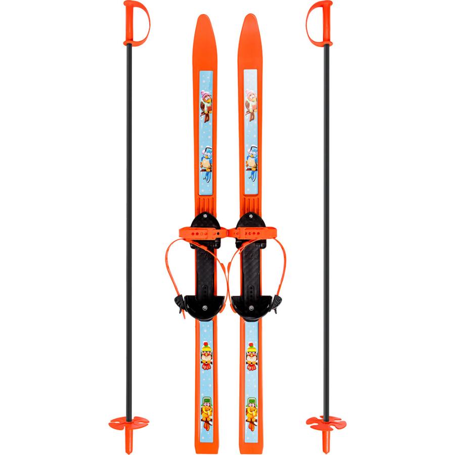 Лыжи детские Вираж-спорт с палками крепление Цикл в сетке