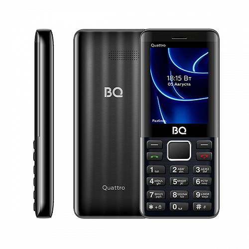 Мобильный телефон BQ 2453 Quattro Black - купить в Официальный магазин BQ и Blackton, цена на Мегамаркет
