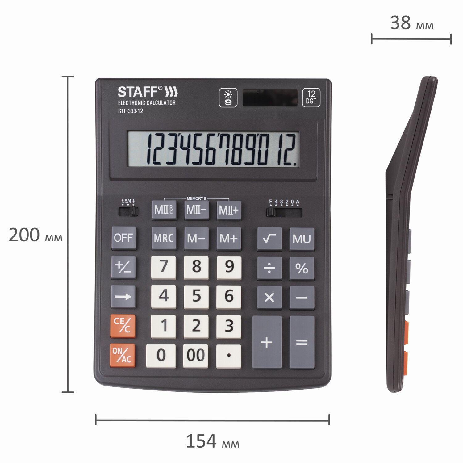 Калькулятор Staff PLUS настольный STF-333, 12 разрядов, двойное питание,  200x154 мм - отзывы покупателей на маркетплейсе Мегамаркет | Артикул:  100025292588