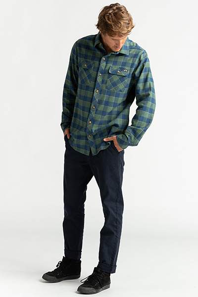 Мужская рубашка с длинным рукавом All Day Flannel, зеленый, S