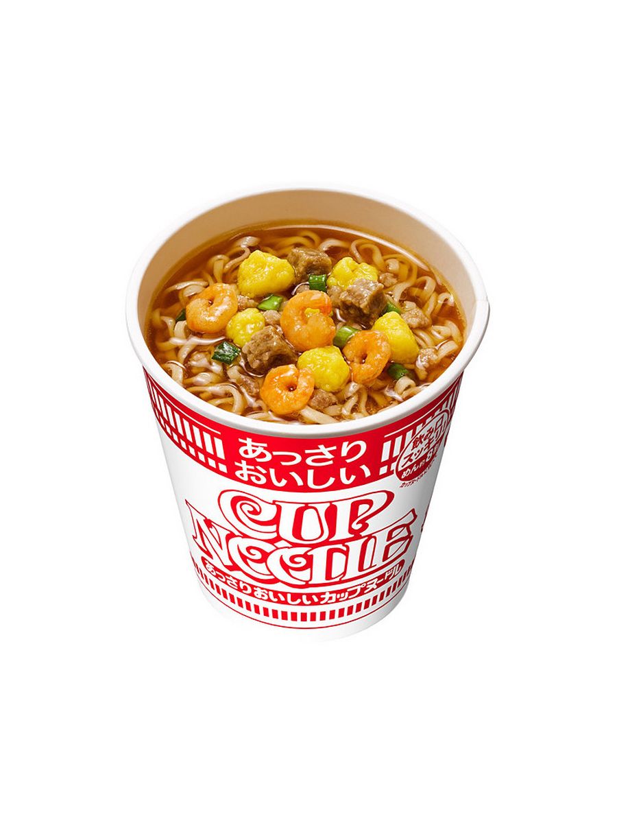 Лапша Nissin Cup Noodle с креветками и соевым соусом быстрого приготовления  57 г – купить в Москве, цены в интернет-магазинах на Мегамаркет