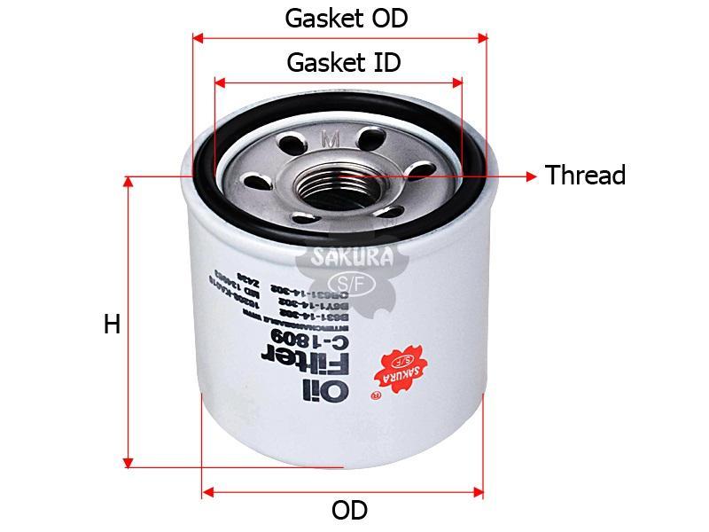 Фильтр масляный C1809 SAKURA c1809 - купить в SHERIF, цена на Мегамаркет