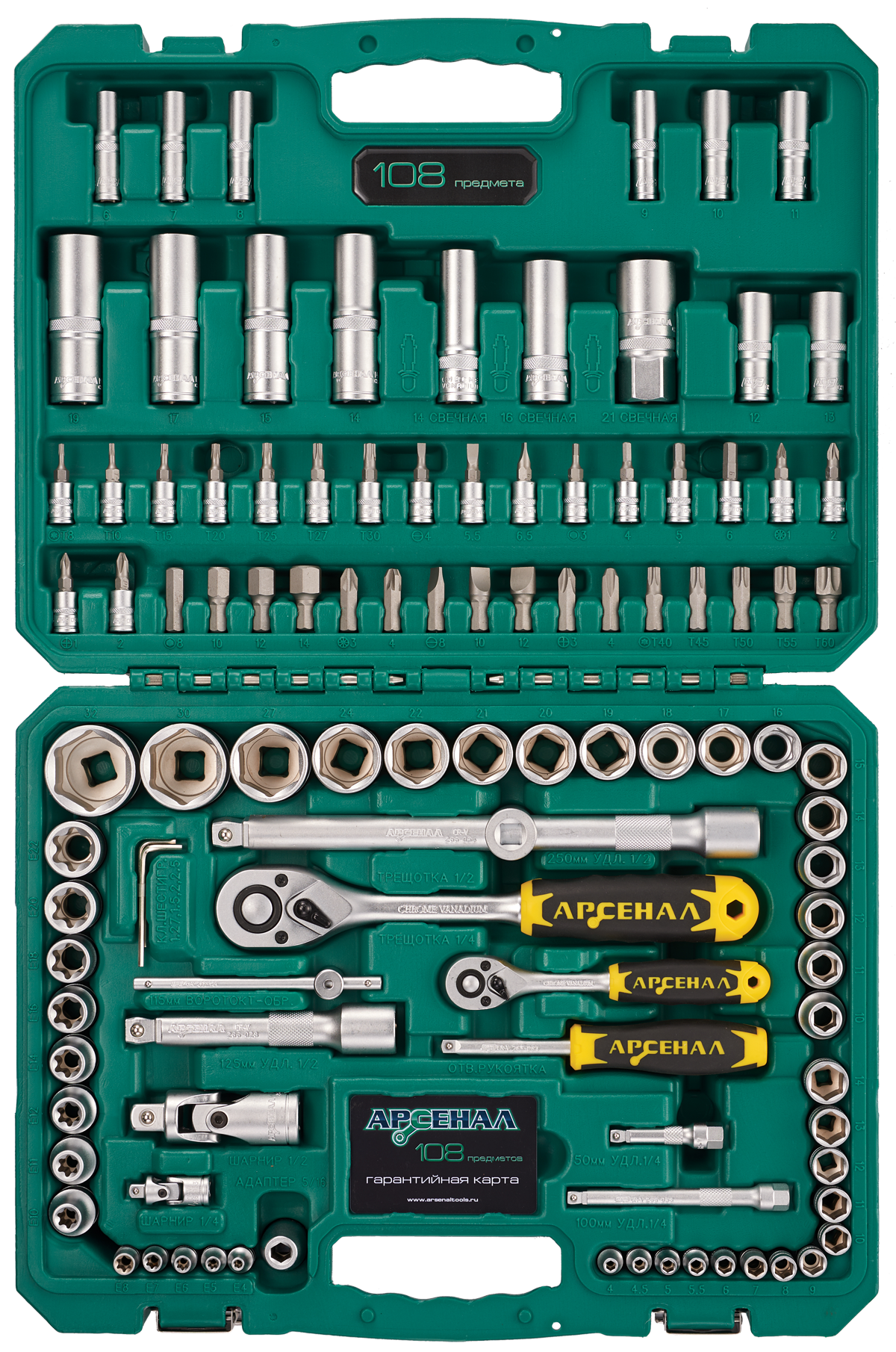 Набор инструмента Арсенал 108 предметов AUTO – купить в Москве, цены в  интернет-магазинах на Мегамаркет