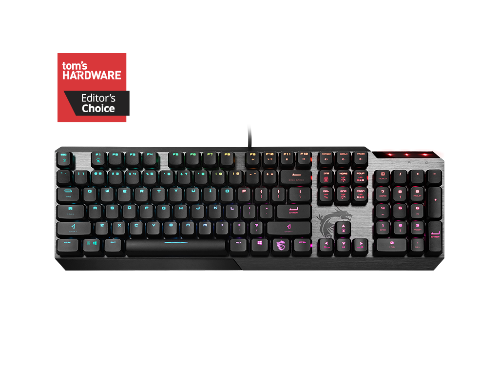 Клавиатура MSI Gaming Vigor GK50 Low Profile Ru, black, купить в Москве, цены в интернет-магазинах на Мегамаркет