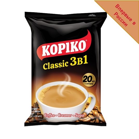 Купить кофейный напиток KOPIKO CLASSIC 3в1 , 20 саше, цены на Мегамаркет | Артикул: 600018284962