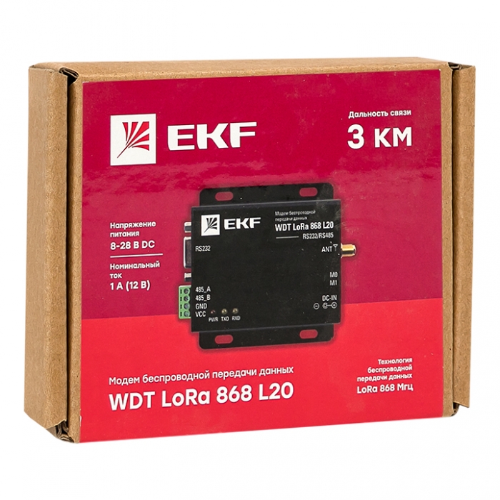Модем беспроводной передачи данных WDT LoRa 868 L20 EKF PROxima купить в интернет-магазине, цены на Мегамаркет
