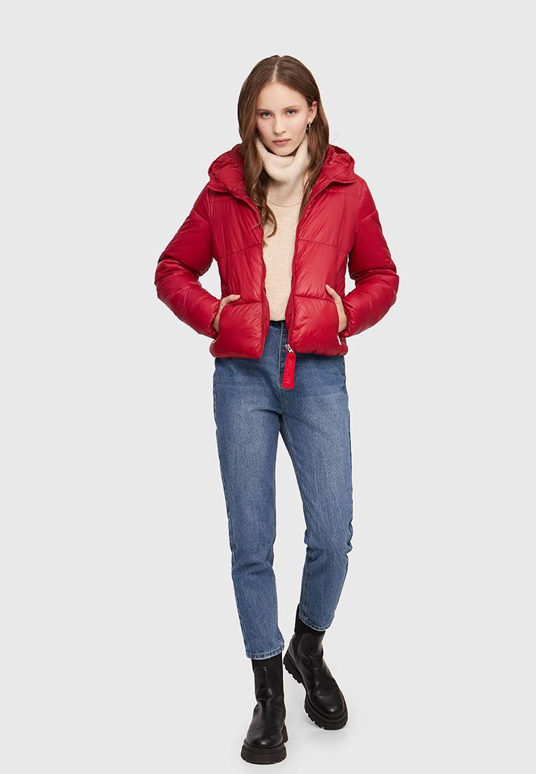 Куртка женская Modis M212W00711 красная 2XS